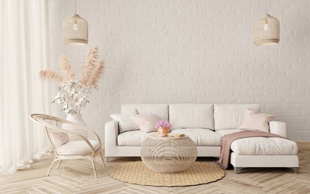 istock Minimal style living room interior background 1387417153