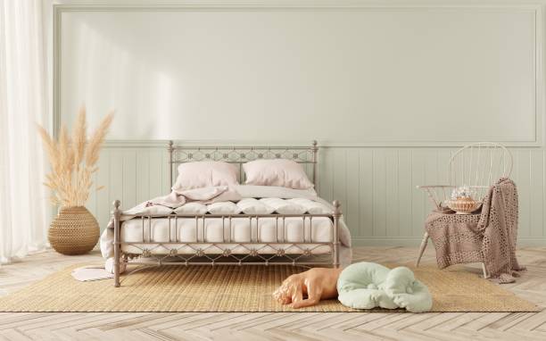 istock Interior minimalist bedroom background 1387417229