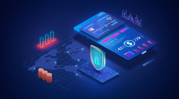 Secure Cross-border Payments Concept - 3D Illustration Secure Cross-border Payments Concept - Secure International Payments and Transactions with Mobile Device and Credit Card on World Map - 3D Illustration financial technology stock illustrations