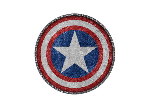 American round shield isolated on white background
