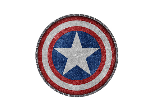 American round shield isolated on white background