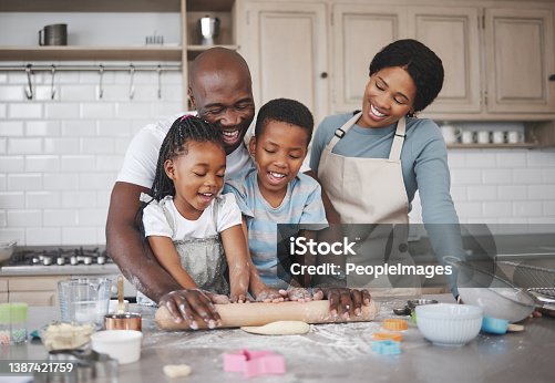 istock Shot of a family baking together in the kitchen 1387421759