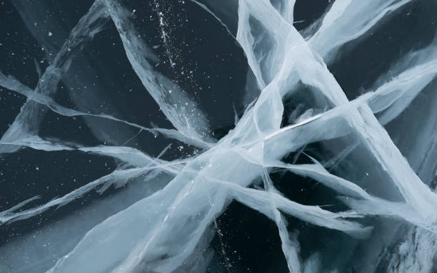 istock Baikal Lake blue ice with frozen cracks 1387425874
