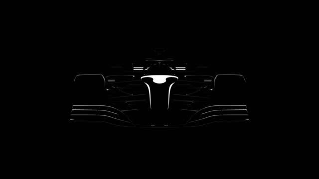 black racecar silhouette on black background