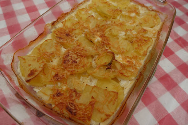 istock Baked potato gratin ready to serve 1387436182