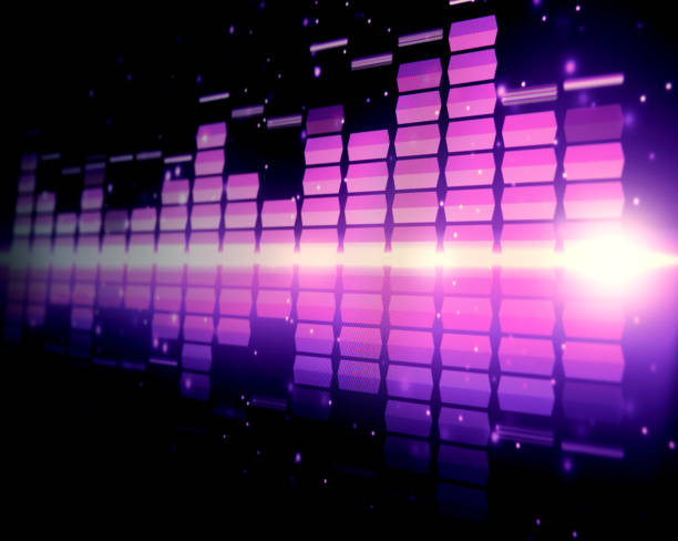 istock Sound equalizer. Wave pattern of music sounds element on monitor screen. Digital equalizer. Modern song equalisers dark background. Colorful waveform of musical soundtrack. Music equalizers display. 1387438692