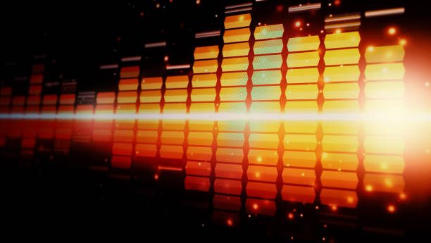 istock Sound equalizer. Wave pattern of music sounds element on monitor screen. Digital equalizer. Modern song equalisers dark background. Colorful waveform of musical soundtrack. Music equalizers display. 1387438708