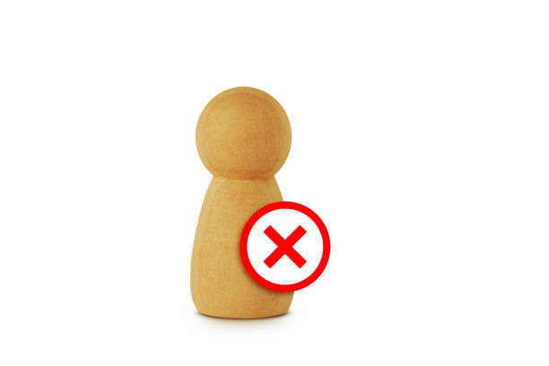 istock Pawn with x check mark sign - Concept of deleting user profile 1387440875