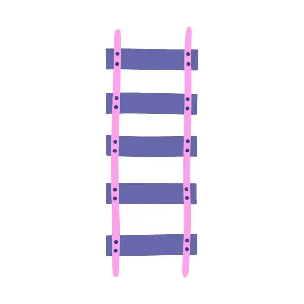Vector illustration of Rope bridge hand-drawn vector