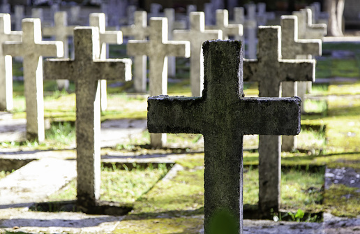 Graves with crosses