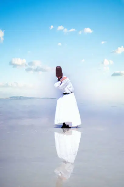 Whirling dervish whirling over the lake