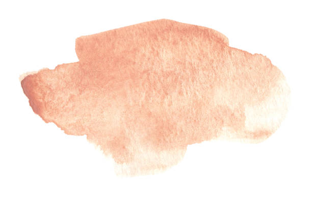 istock Peach watercolor spot isolated on white background 1387444433