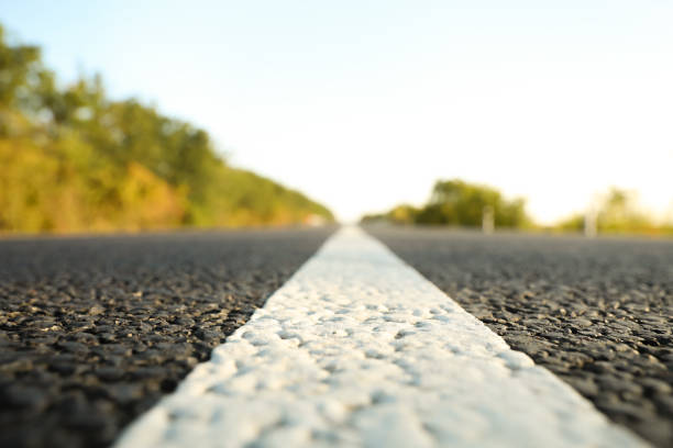 Beautiful view of empty asphalt highway. Road trip