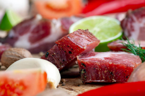 istock pork and bacon sliced during cooking 1387447378