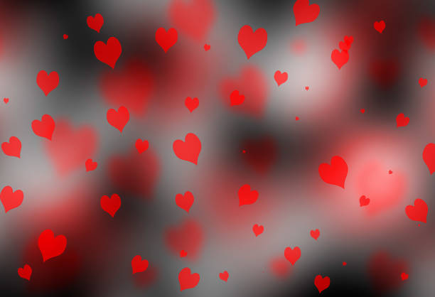 Valentine's day or wedding background with hearts. Decorative, romantic love bokeh background. 3d illustration.