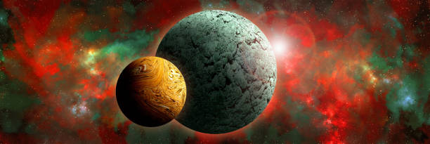 istock Unknown planet from outer space. Space nebula. Cosmic cluster of stars. Outer space background. 3D Illustration 1387448955