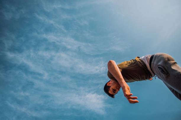 istock Young parkour man jump in the air 1387452978