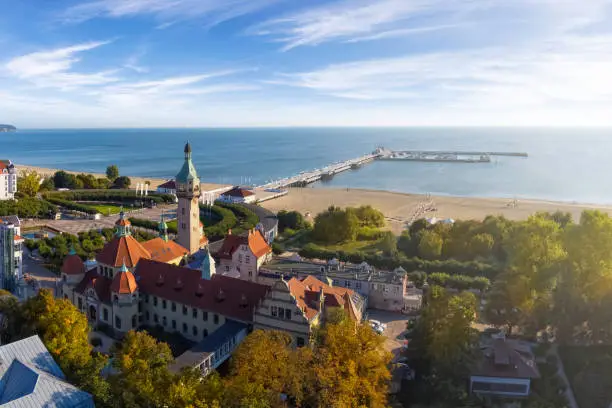 Holidays in Poland - Sopot health resort in the morning with the longest wooden pier in Europe