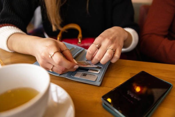 Restaurant bill and credit card