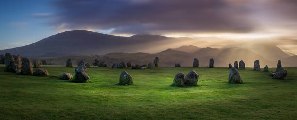 castlerigg stone circle - stone circle foto e immagini stock