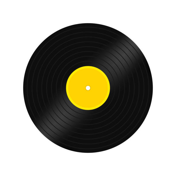 Vinyl plate icon. Retro music icon. Vinyl LP Gramophone record template. Vector on isolated white background. EPS 10 vector art illustration