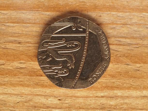 istock 20 pence coin, reverse side, currency of the UK 1387460090