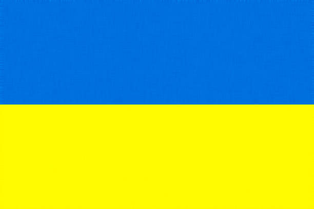 istock Digitally Generated Fabric Textured Blue and Yellow Ukraine Flag Illustration 1387461171