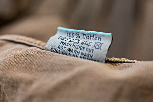 Labels sewed onto clothes
