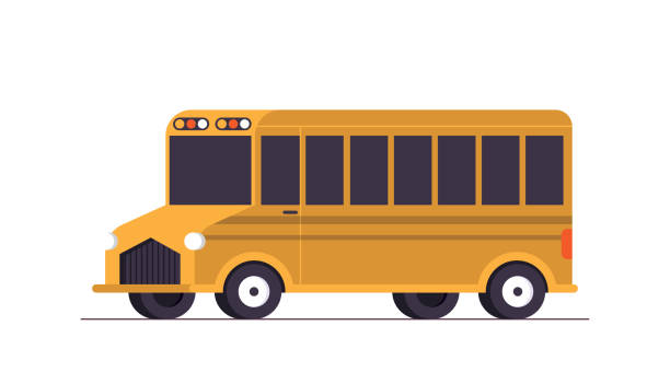 ilustrações, clipart, desenhos animados e ícones de ilustração vetorial do conceito de ônibus escolar - autocarro escolar