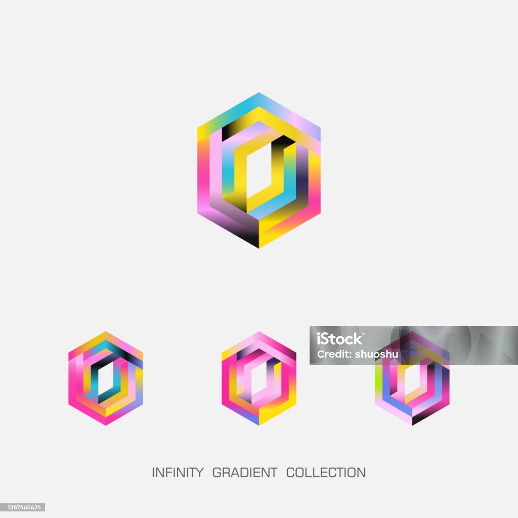 Infinity Library Hexgon Color Gradient Infinity Circular Hexagon Pattern Collection Stock ...