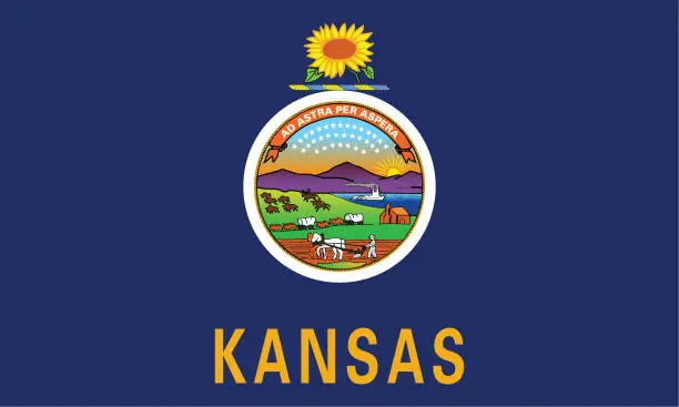 Vector illustration of Vector of Kansas state flag.