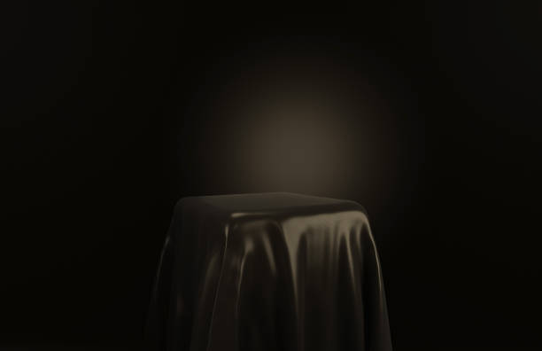 istock Luxurious Elegant Empty Podium With Cloth And Fabric Minimal Brown Colors Illustrative Product Background 3D Rendering 1387467127