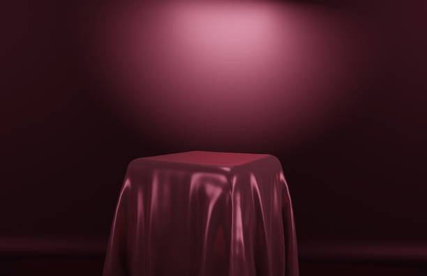 istock Luxurious Empty Stage With Fabric Red Brown Colors Presentation Background Award Concept For Product Presentation And Display 3D Rendering 1387467142