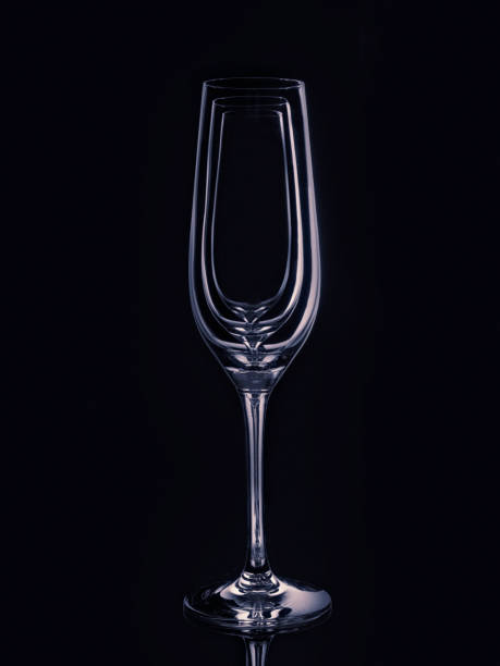 istock Glass transparent glass on black background 1387468134