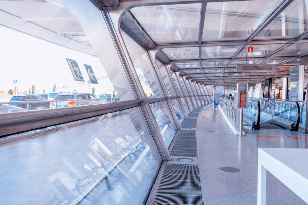 istock Windows in the arrival area at the airport 1387479479