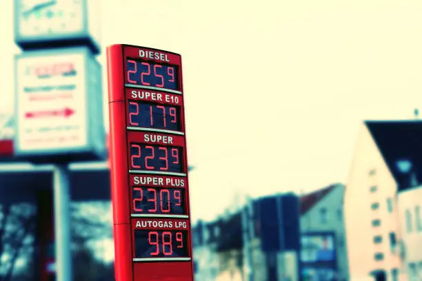 Petrol station in Germany and high fuel prices