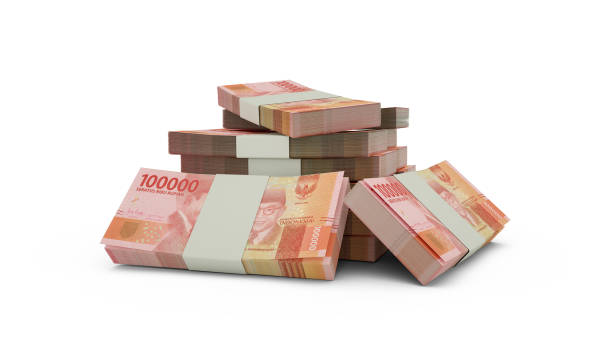 istock 3d rendering of Stack of Indonesian rupiah notes. bundles of Indonesian currency notes isolated on white background 1387480696