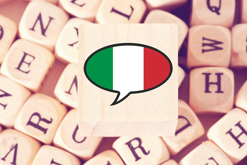 Various letters, Italian and flag of Italy