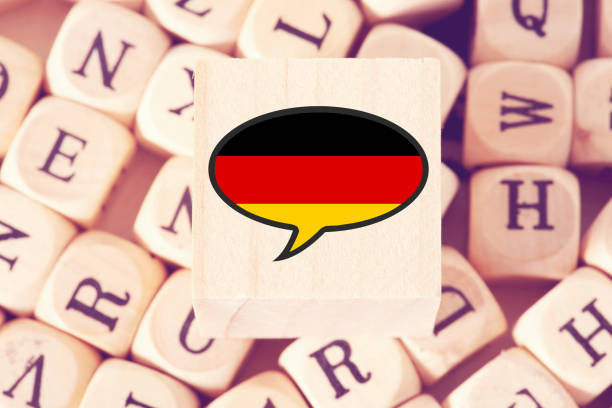 istock Letters, German language and flag of Germany 1387481782