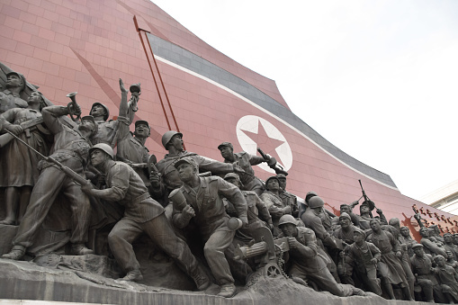 A monument to North Korean Soldiers at Mansudae, Pyongyang.