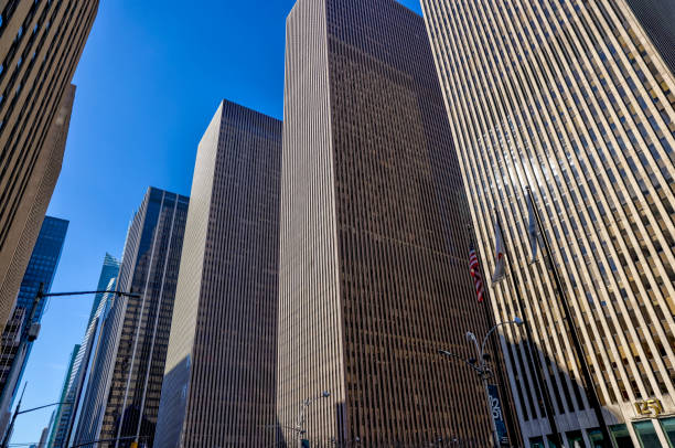 New York, New York - February 17, 2022: Iconic architecture along the streets of NYC