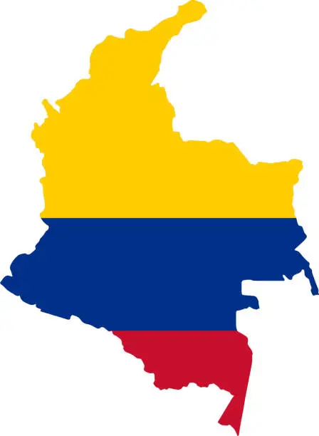 Vector illustration of Colombia  flag on map isolated  on jpg or transparent  background,Symbol of Colombia,template for banner,advertising, commercial, and business matching country,vector illustration