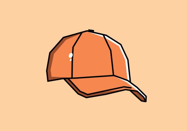 Orange color of sport cap Orange color of sport cap design baseball helmet stock illustrations