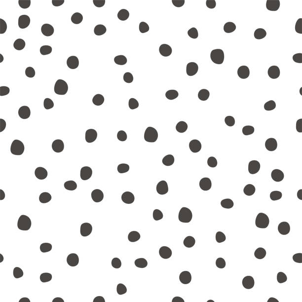 Polka dot seamless pattern with round hand drawn shapes vector art illustration