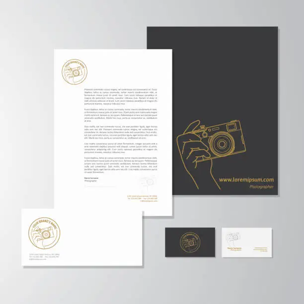 Vector illustration of Photography business stationery design