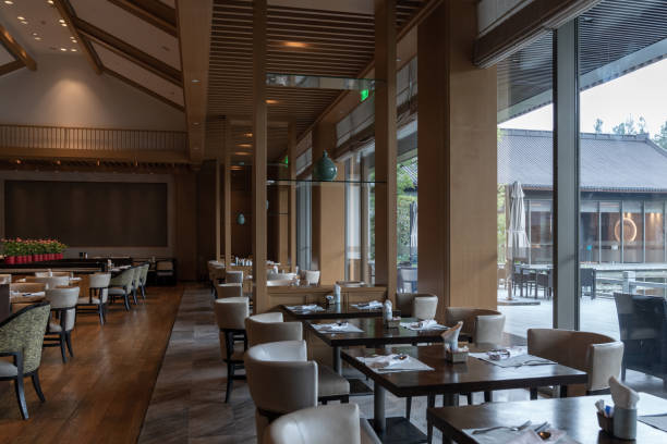 istock Restaurant interior, part of hotel 1387494734