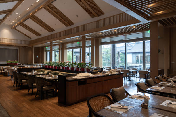 istock Restaurant interior, part of hotel 1387494752
