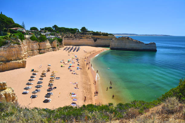 istock Beautiful beach in Algarve, Portugal. 1387497356