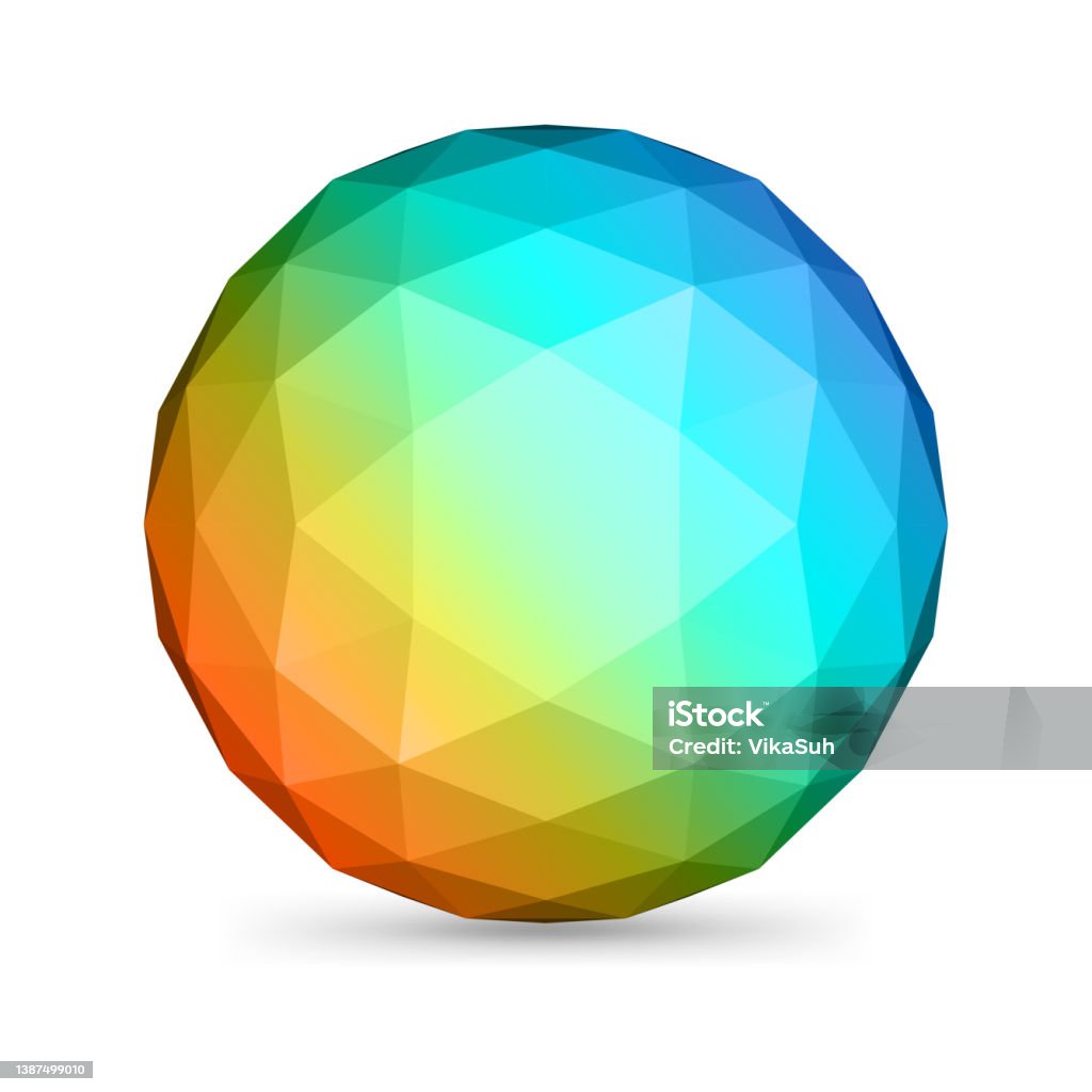 Low Poly Bright Colorful Sphere Vector Illustration Stock Illustration ...