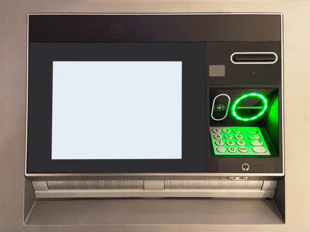 ATM bank cash machine with empty digital display (Screen has clipping path)